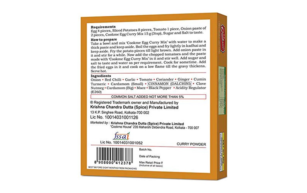 Cookme Egg Curry    Pack  50 grams